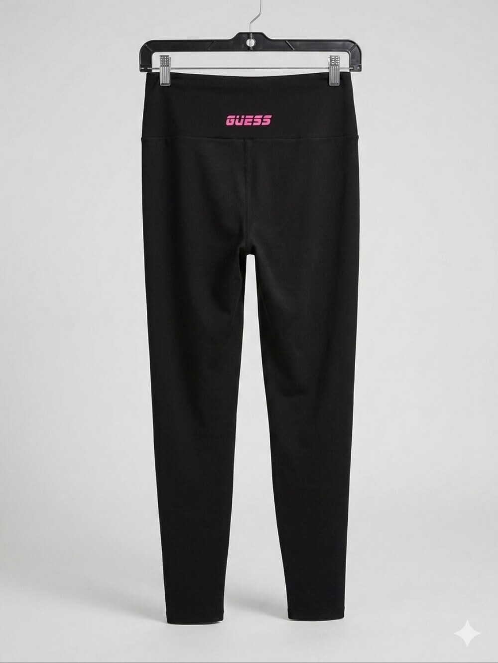 GUESS Black Leggings with Pink Logo M